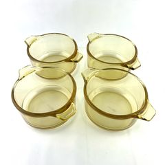 Vintage amber ramekins bowls
