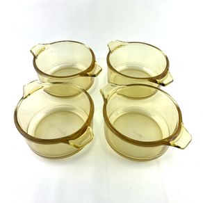 Vintage amber ramekins bowls