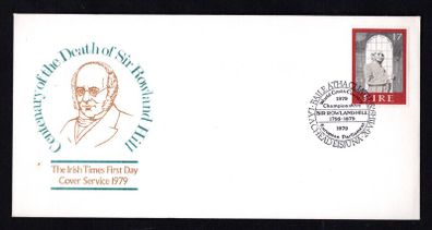 1979 Ireland Events Centenary of the Death of Sir Rowland Hill Commemorative Stamp Illustrated The Irish Times First Day Cover (FDC)