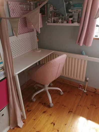Loft bed frame with desk