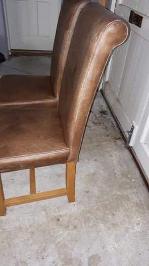 Brown Leather Chairs x 2