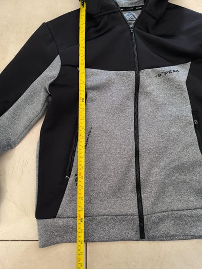 hoodie men 9 Peak Black Grey Full Zip Hooded Sports Jacket Outdoor Hoodie Size Medium