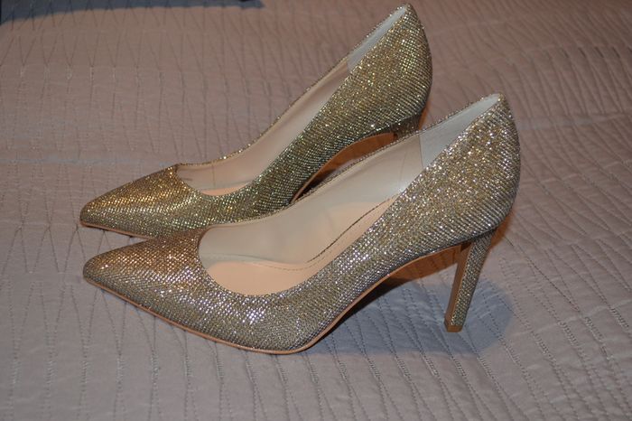 Vince Camuto high hills champagne glitter size UK4 (37EU/7US) brand new!