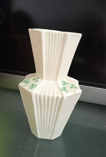 Belleek - Octagonal Shamrock Vase