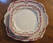 Vintage Pretty China Sandwich / Cakes Plates Set