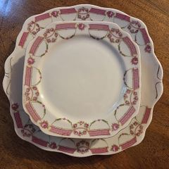 Vintage Pretty China Sandwich / Cakes Plates Set