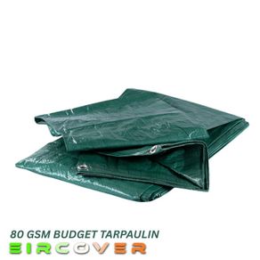 Budget Tarpaulin 1.8m x 2.4m (6' -8') 80 gsm green