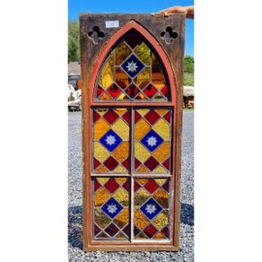 Gothic Style Arch Stained Glass Panel KAS797