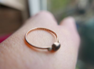 Vintage 375 sold Gold  9c Ring 0,8g