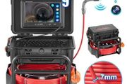 165 ft/50m, Self-Leveling Drain Camera with 512Hz Transmitter, Distance Counter, 9" Screen 1080P HD Snake Plumbing Camera