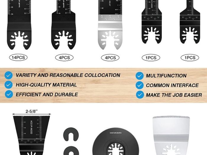 31 PCS Oscillating Saw Blades, Premium Multitool Blades Kit for Wood Metal Plastics, Oscillating Tool Blades, Quick Release Tool Saw Blades (FREE POSTAGE)