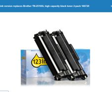 123ink version replaces Brother TN-2510XL high capacity black toner 4-pack