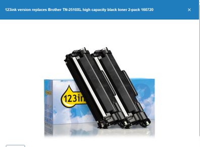 123ink version replaces Brother TN-2510XL high capacity black toner 4-pack