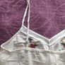 FF Tesco White Embroidered Floral Cotton Cami Top Peplum Hem Image 8