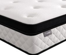 Double Mattress, 22CM Gel Memory Foam Pocket Sprung Mattresses with Breathable Soft Fabric for Cool Sleep, Mattresses Double for Pressure Relief, Medium Firm Mattress in a Box 135x190x22cm