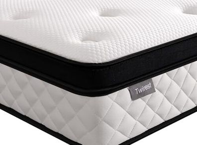 Double Mattress, 22CM Gel Memory Foam Pocket Sprung Mattresses with Breathable Soft Fabric for Cool Sleep, Mattresses Double for Pressure Relief, Medium Firm Mattress in a Box 135x190x22cm