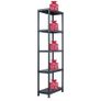 Storage Shelf Racks 5 pcs Black 125 kg 60x30x180 cm Plastic Image 8