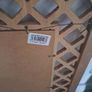 Wall mirror with lattice wood frame Image 3