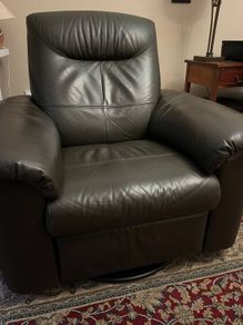 Swivel Armchair - Real Leather -Bargain Reduced - Brown