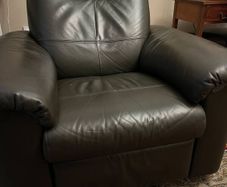 2 Swivel Armchairs - Real Leather -Bargain Reduced - Brown