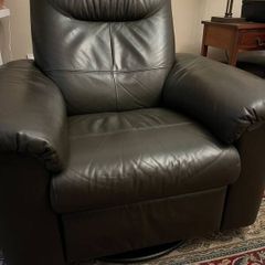 Swivel Armchair - Real Leather - Total Bargain