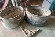 Very Old Cast Pots &amp; Bracket