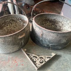 Very Old Cast Pots & Bracket
