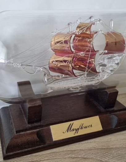 Vintage Mayflower Glass Ship