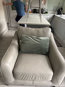 Armchair Grey Leather in perfect condition