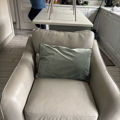 Armchair Grey Leather in perfect condition