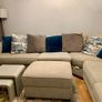 Large Light Grey 8-Seater Sofa with Footstool Image 4
