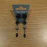 Ideal gift idea Pilgrim black flower design earrings with ruby red and crystal diamante detail Image 2