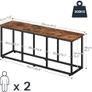 120 cm long bench for dining room, kitchen bench, industrial shoe bench, bed bench, entryway bench, for dining room, entrance area, bedroom, rustic brown and black Image 2