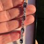 Sterling Silver 925 Navy Blue CZ Necklace Bracelet Earrings Jewelry Set Image 3