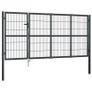 Garden Gate with Posts Steel 350x120 cm Anthracite Image 2