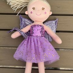 Sweety Toys plush purple fairy rag doll EUC