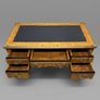 Louis XV Style Burl Walnut Writing Desk with Leather Top Image 2