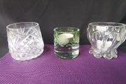 Three Glass Tealight Holders