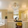 Crystal Chandelier Flushmount Ceiling Light Modern Lighting Fixture for Bedroom Hallway Bar Kitchen Bathroom, H 45 x W 50, E14 Base, Gold Image 9