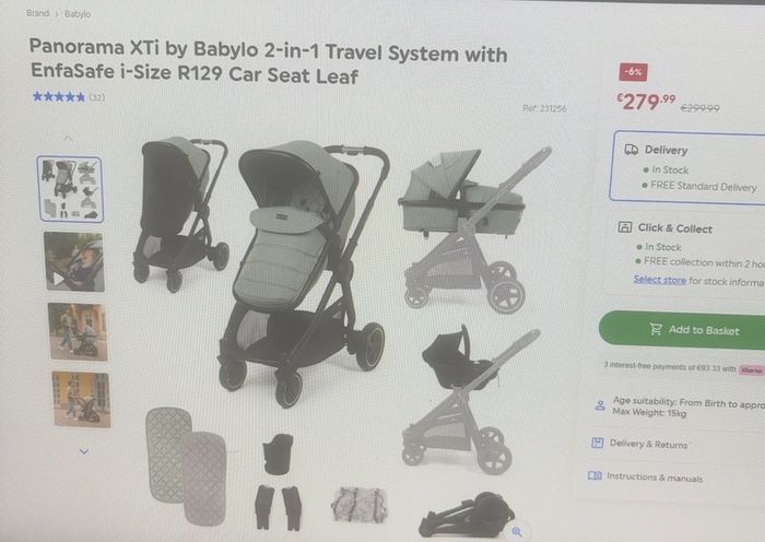 Travel pram set plus 2 isofix Car base