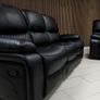3+2 Black Leather Recliner Sofa Set Image 4