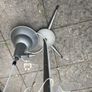 floor lamp This mid-century vintage industrial  floor lamp features twin adjustable reflectors (one fixed pole mount and one clamp-on mount). Image 7
