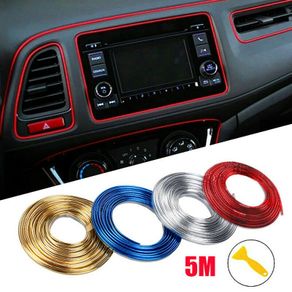Universal Car Moulding Decoration Flexible Strips 5M Interior Auto Mouldings Car Cover Trim Dashboard Door Edgein Car-styling