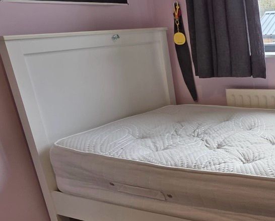 Single bed and mattress