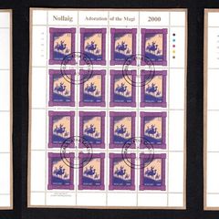 2000 Ireland Christmas Commemorative Stamp Sheet (Plate 38c 1A, 41c 1A & 57c 1B) Fine CDS Used on envelope with clear Dublin Steele Cancel