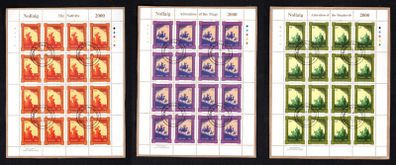 2000 Ireland Christmas Commemorative Stamp Sheet (Plate 38c 1A, 41c 1A & 57c 1B) Fine CDS Used on envelope with clear Dublin Steele Cancel