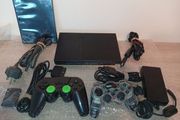 Sony Ps2 Slim With 2 Controllers Memory Card And Loose Game