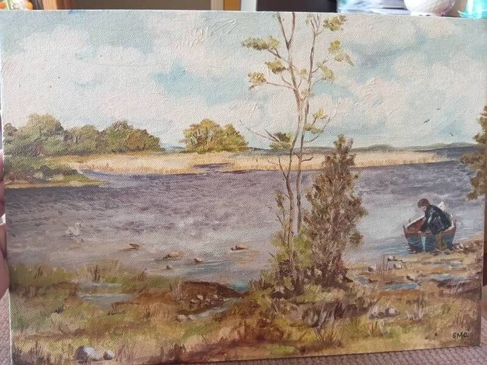 Vintage Oil Painting on Board