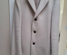 Reiss Gable Gents/Men's Wool Blend Ivory Overcoat