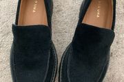 New M&amp;S Women's/Girls Black Suede Flat Shoes / Size 5 (Marks &amp; Spencer)